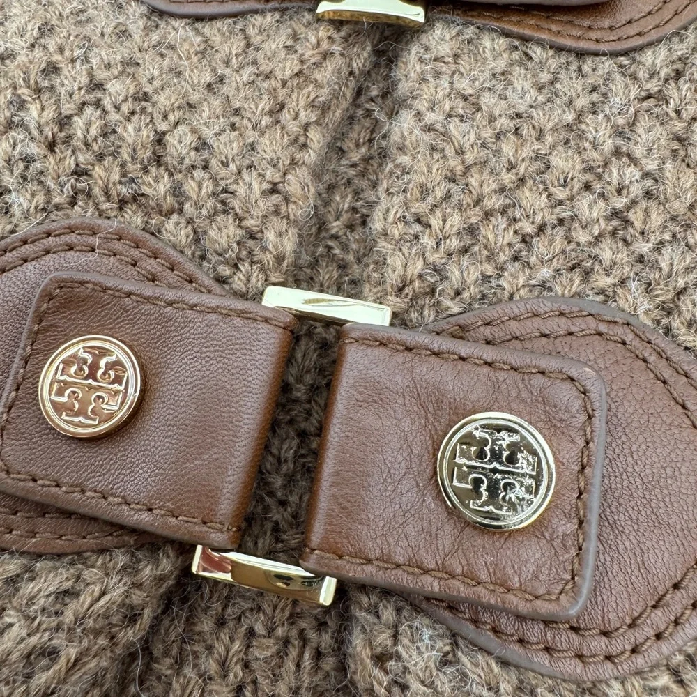 Tory Burch Ross Cardigan Toggle Sweater Wool Alpaca Camel Women's‎ Size XS P